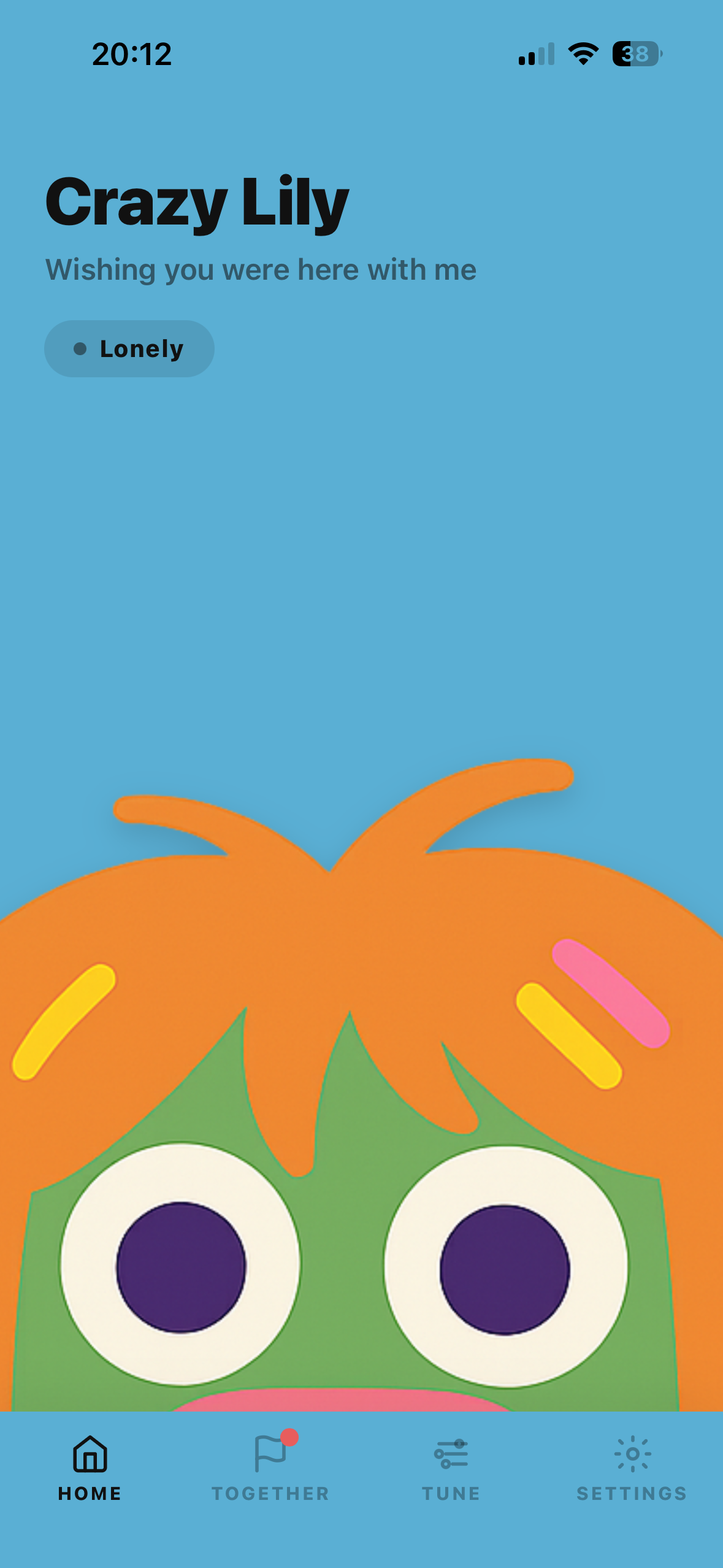 AIMO companion app screen — Crazy Lily